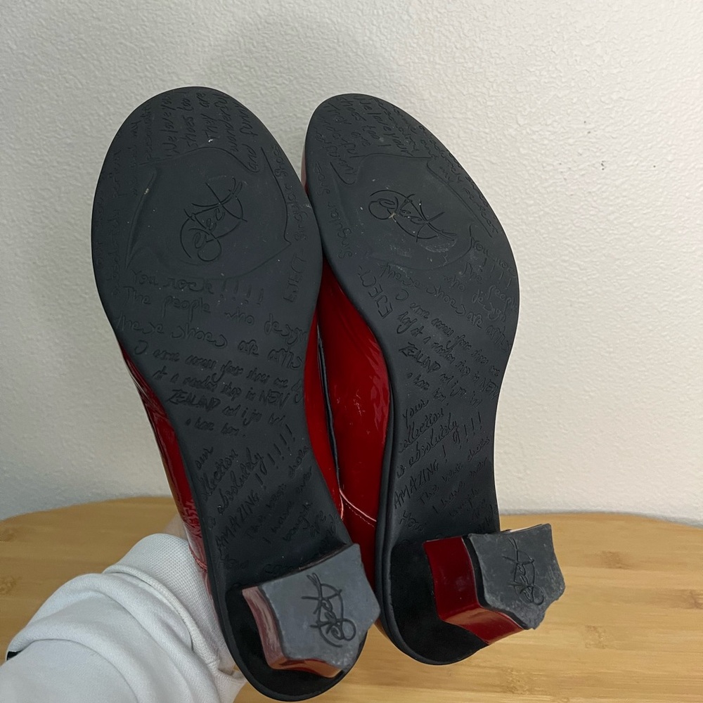 Eject Funky Two Tone Red Pumps Size 39 US 8.5 Made in Portugal - Picture 8 of 8